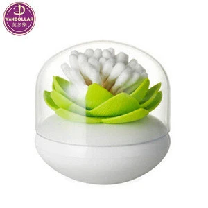 Q-tips Holder Cotton Ball/Swab Organizer Lotus Shape Swab Cosmetic Storage Toothpick Holder