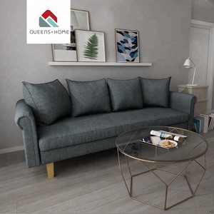 Queenshome livingroom modern other antique home furniture canap couch vintage paper linen living room nordic fabric sofa