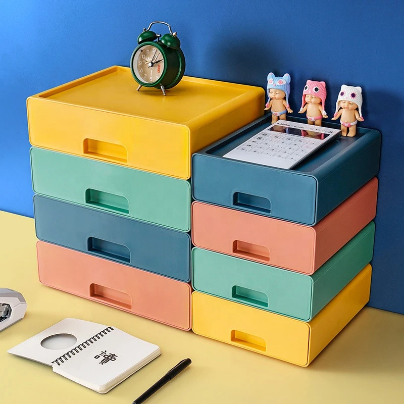 Ready to Ship Desktop Storage Box Wholesale Multi-purpose Desktop Supplies Storage Box Bin With Cover Office Organizer