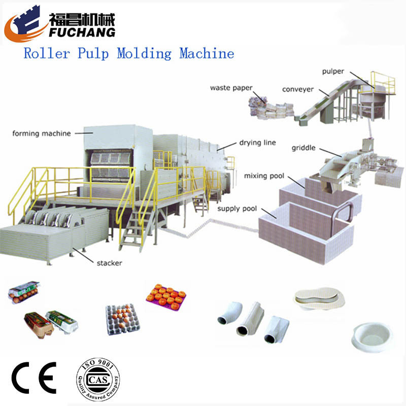 Recycling egg container making cheap machine making paper egg boxes molded fiber egg carton production machine