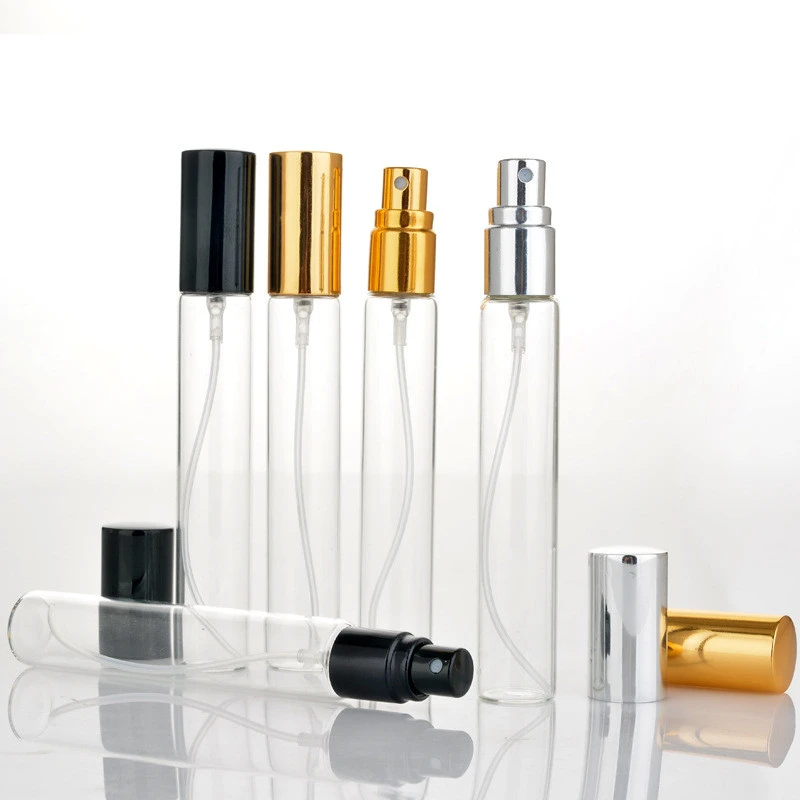 Refillable empty perfume bottle with gold cap 2021 15ml cosmetics perfume spray glass bottle