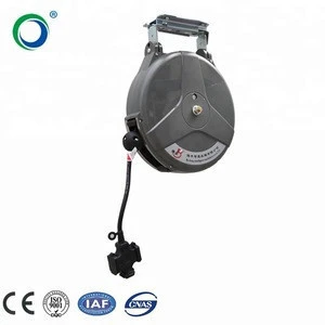 Retractable plastic mini spring cable hose reel mounting