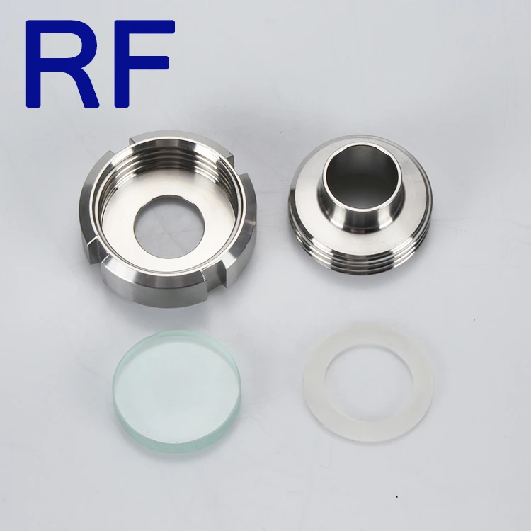 RF DIN/3A/ SMS stainless steel round welded /union Sight Glass