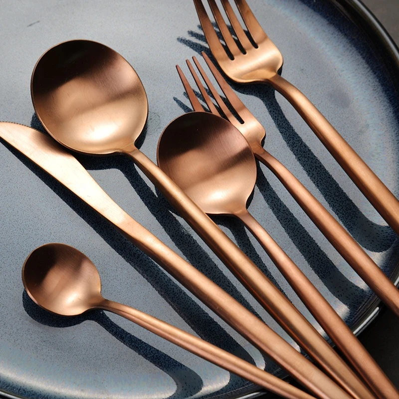Rose gold cutlery stainless steel Portugal flatware gold cutlery