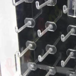 Rotating lockable acrylic hooks display for pendant and key chain