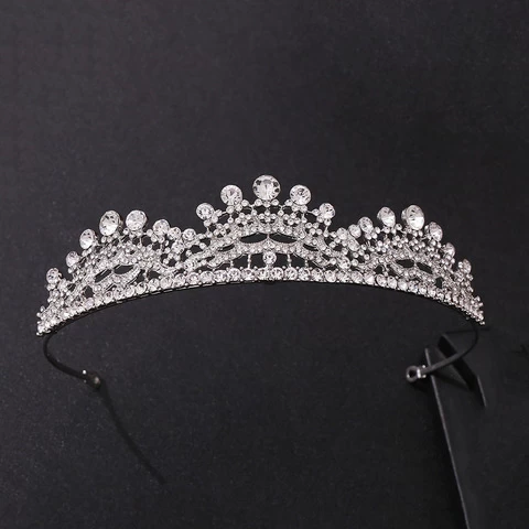 RS271 Crown Wedding Hair Jewelry  Rhinestone Flower Cubic Crown Fashion Metal Flower Tiaras Headpiece