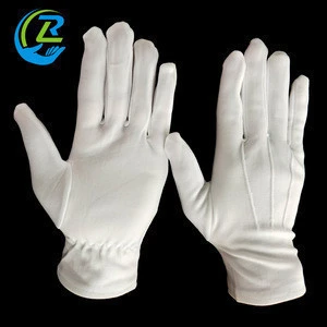 RUNLEI white nylon three stripes custom uniform police gloves Guard