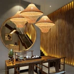 Rural Style Handmade Bamboo Rattan Weaving Pendant Lights living room Cafe Dining Room Hanglamp Home Decor Loft Led Hanging Lamp