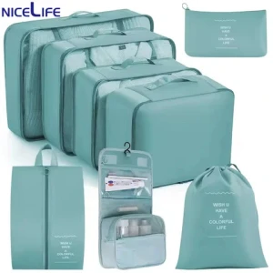 Rushed On Suitcase Nylon Luggage Travel Packing Storage clothes packing cube set for suitcases Travel Bags cosmetic storage box