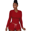 S8690-trendy crop top with short sets women two piece outfits snack shorts sets