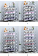 Shoe Rack Sneaker Storage Organizer Cabinet Tower with Metal steel pipe