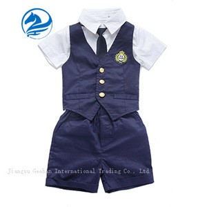 Short sleeve primary school uniform for boy