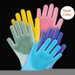 Silicone Dishwashing Brush Glove Kitchen Magic Cleaning Gloves
