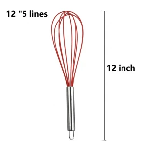 Silicone Whisk Food Grade Kitchenware Stainless steel handle Silicone egg-beater whisk