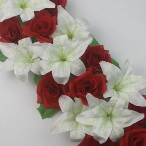 silk cloth artificial rose and lily flower flowers wedding wall for home festival garden