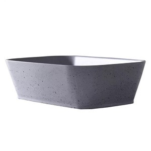 Simple Design Rectangle Luxury OEM custom cement Bathroom Wash Basin