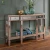 Import Single Drawer Half Moon Silver Glass Mirror Console Table Wooden from China