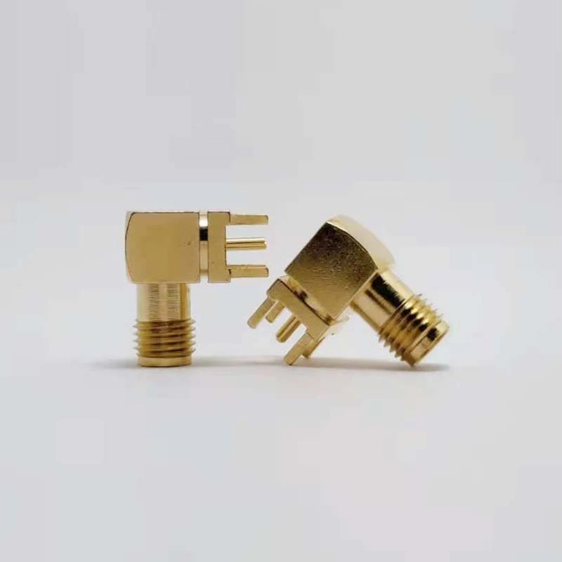 SMA-KWE four-pin 90 degree antenna base RF coaxial SMA-KWHD outer screw inner teeth sma connectors female