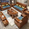 Sofa walnut solid wood dual-purpose storage sofa modern Chinese style living room furniture