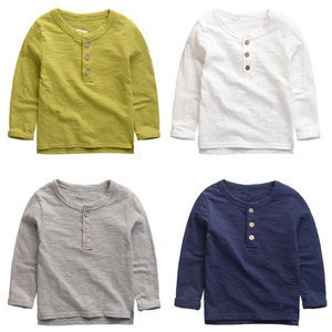 Soft 100% cotton long sleeve blank shirt kid clothes children clothing china