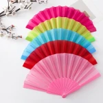 Solid Color Plastic Fan Folding Fan Customized Home Decoration Dance Wedding Party Gift in Summer