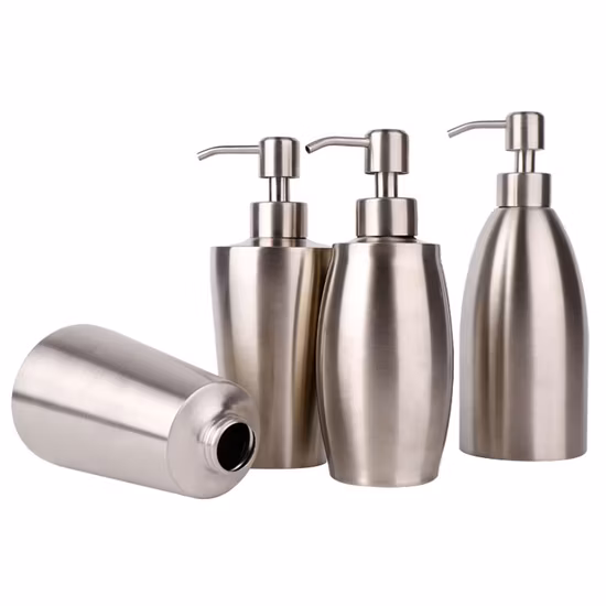 250ml 350ml 400ml 500ml Empty Stainless Steel Squeeze Bottle for Lotion Stand Soap Dispenser with Pump