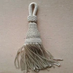 Spanish metal bullion tassels borlas in silver | Silver bullion tassels bolitas | Metallic tassels silver fringe