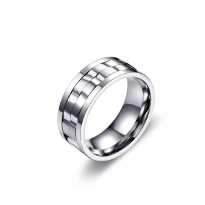 Spinner special design fashionable anniversary wholesale men luxury stainless steel ring gold