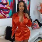 spring long sleeve shirt dress  dress suitable for the party