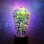ST64 E27 G125 LED 3D fireworks bulb colorful Starry fireworks light dream Fantasy firework 3d bulb