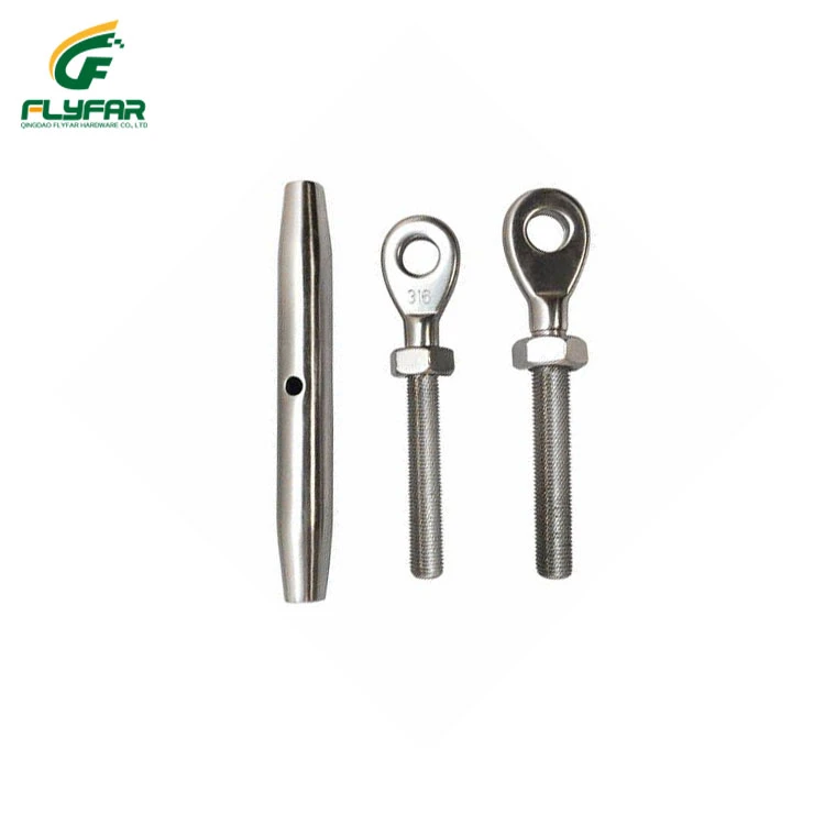 Stainless Steel 316 Closed Body Swage RopeTurnbuckle Terminal With Fork And Jaw Rigging Screw