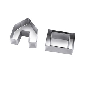 Stainless steel house shape cookie cutter mold cake mold with press dessert pastry tools