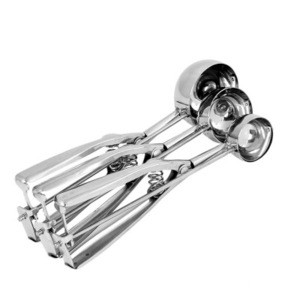 Stainless Steel  Ice Cream Scooper Metal Cupcake spoons for meatball With Non-Stick Grips