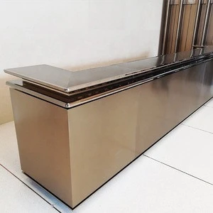 Stainless Steel Metal Reception Hotel Lobby Front Desk
