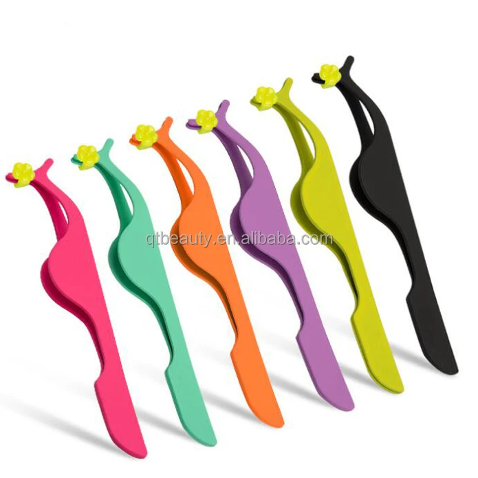 Stainless Steel Top Quality Colorful Eyelashes Applicator Tweezers