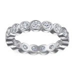 Sterling Silver Ring S925 Womens Zircon round full diamond sterling silver index finger ring Luxury high quality fashion ring