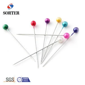 Straight Safety Pins Coloful Pearl Head Needles For Garment Accessories