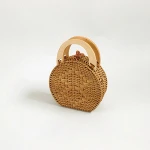 Straw bag holiday messenger female new retro handbag small shoulder bag round Japanese willow