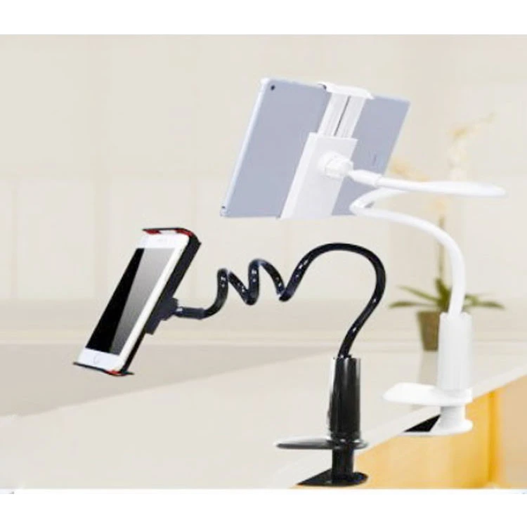 strong clip long arm flexible clamp universal gooseneck cellphone holder tablet stand
