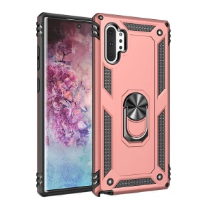 Suitable for Samsung NOTE 10+ military-grade mobile phone case, PC and TPU RING leather case combination mobile phone case