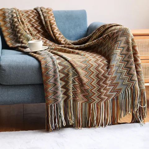 Summer Annes Boho Sofa Knitted Blanket