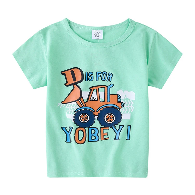 Summer Kids short Sleeve T shirt Baby Boys Girls Cotton Tops Cartoon Printing kid T Shirt 2-7Y Children Clothing