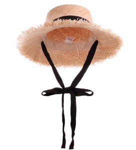 Sun Protection Ladies Beach Hat Natural Straw Handmade Raffia Straw Hat