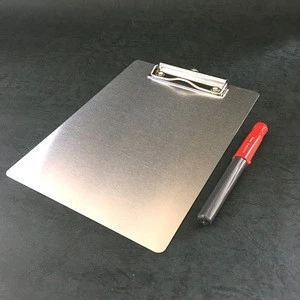 Taiwan A5 Food Factory Stainless Steel Metal Clipboard with smooth Edge
