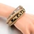 Import Top fashion unisex leather bracelet leopard print leather with fur double rows leather bracelet with magnetic clasp from China