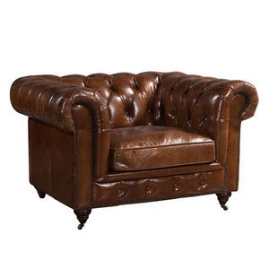 Top Grade Vintage Chesterfield Style Full Leather Settee Furniture