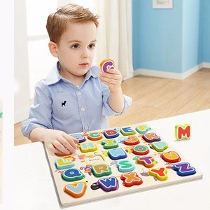 Top Safety Wooden Animal &Alphabet Vivid Puzzles board toys ,Educational toys in Bulk for kids