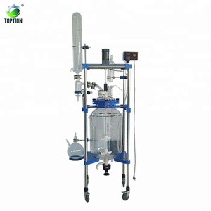 TOPTION 100L Industrial jacketed glass chemical reactor