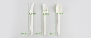 Trade Assurance Cornstarch utensils PLA biodegradable cutlery Disposable spoon fork and knife