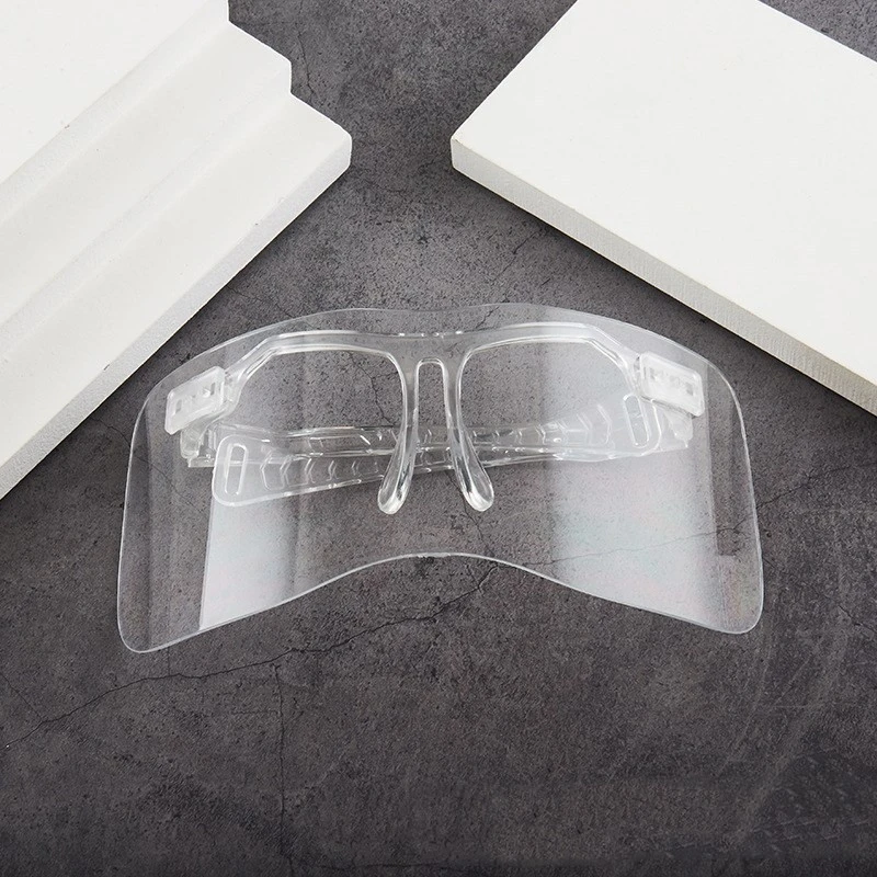 transparent clear face shield large field of view large lenses welder full face shield with glasses frame anti fog goggles mask